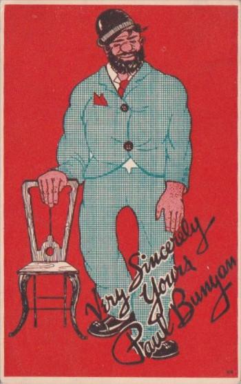 Large Man With Chair Very Sincerely Yours Paul Bunyan 1946