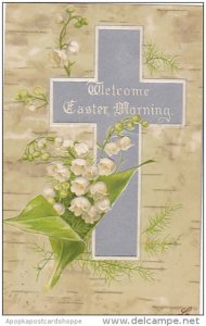 Easter Silver Cross With Flowers Welcome Easter Morning 1907