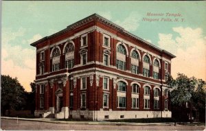 Niagara Falls, NY New York  MASONIC TEMPLE  Fraternal Order  ca1910's Postcard