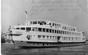 Cairo Egypt Floating Hotel Isis on the Nile Cruise Ship Real Photo PC AA49481