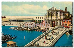 Modern Postcard Venezia degli Scalzi church and train station