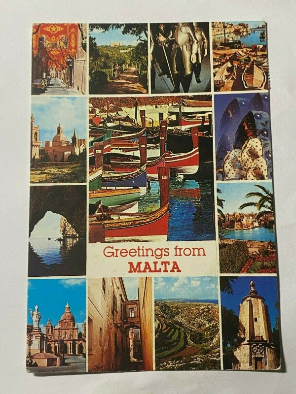 USED MULTI VIEW PICTURE POSTCARD - GREETINGS FROM MALTA (KK1740) 