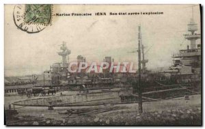 Old Postcard Boat War Catastrophe of Jena His condition after the & # 39explo...