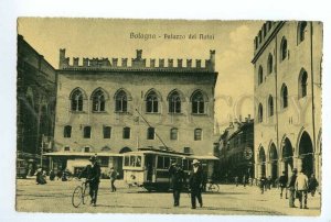 496990 Italy Bologna Palace of Notaries trams bicycles street advertising