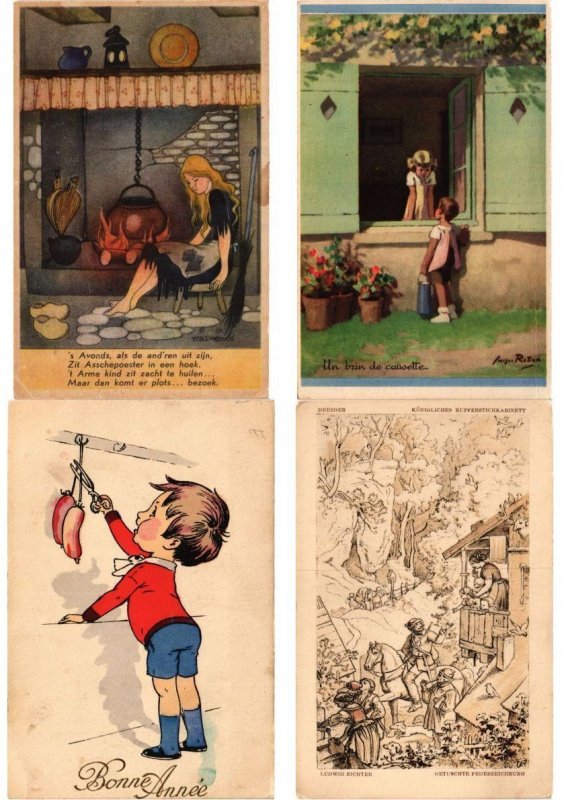 CHILDREN GREETINGS Mostly ARTIST SIGNED 100 Vintage Postcards (PART 18.) (L6155)