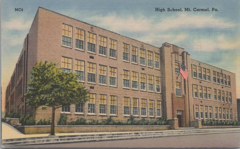 Postcard High School Mt Carmel PA