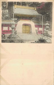 Japan Amon Buddhist Temple in Nikko Colored Vintage Postcard 08.00