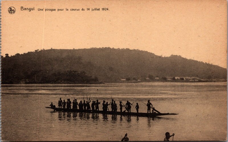 Central African Republic Banqui Un Piroque Pour La Course du 14 Jullet 1924 C010