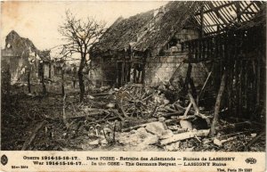 CPA MILITAIRE Guerre-Dans l'Oise-Retraite des Allemands-Ruines Lassigny (317668)