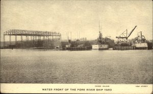 Quincy Massachusetts Fore River Ship Yard Waterfront c1900-20s Vintage Postcard