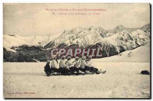 Old Postcard of Sports & # 39hiver Ski Depart d & # 39un slide ladies Luchon ...