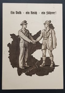 RARE GERMANY THIRD 3rd REICH ORIGINAL PROPAGANDA CARD AUSTRIAN ANSCHLUSS 1936