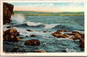 Shoreline Rocky Point, St. Albans Vermont Vintage Postcard Y02