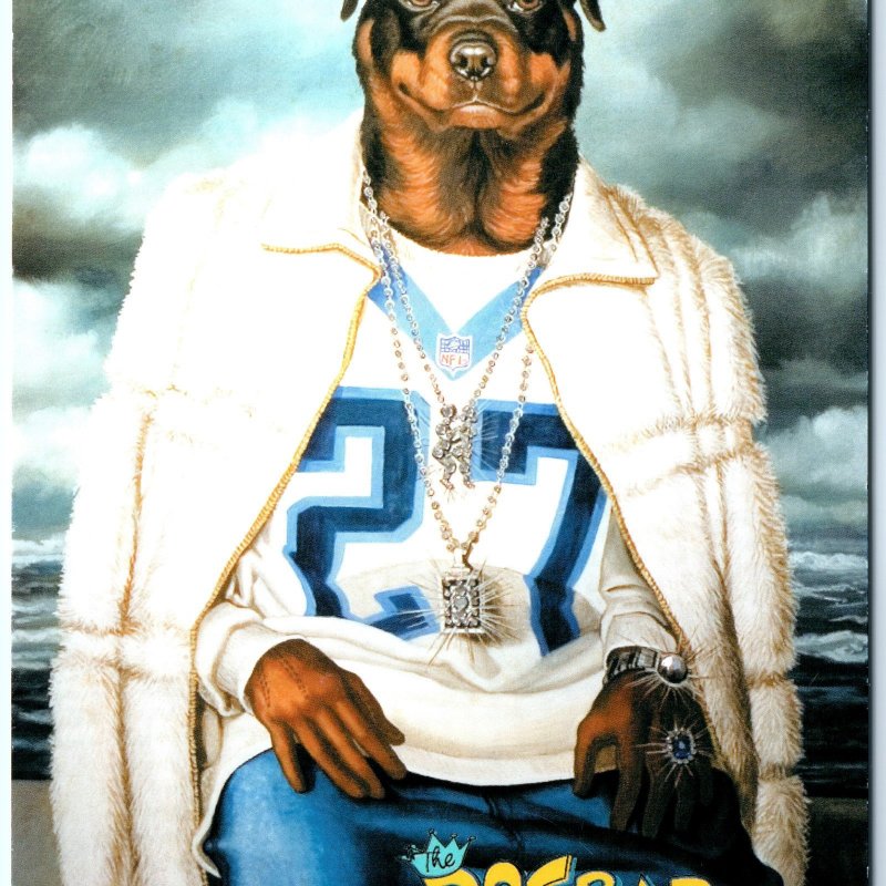 c1990s Miami FL Dog Bar Blinged Out Rottweiler Rapper Parody Ad Humor 4x6 PC M16