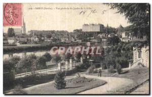 Old Postcard Sable sur Sarthe General view of City Garden