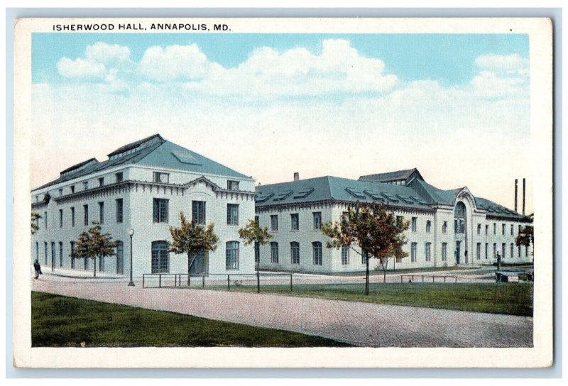 c1910 Exterior View Isherwood Hall Building Annapolis Maryland Vintage Postcard