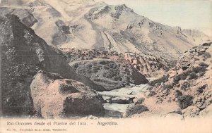 Argentina Rio Orcones Puente del Inca Scenic View Vintage Postcard AA67775