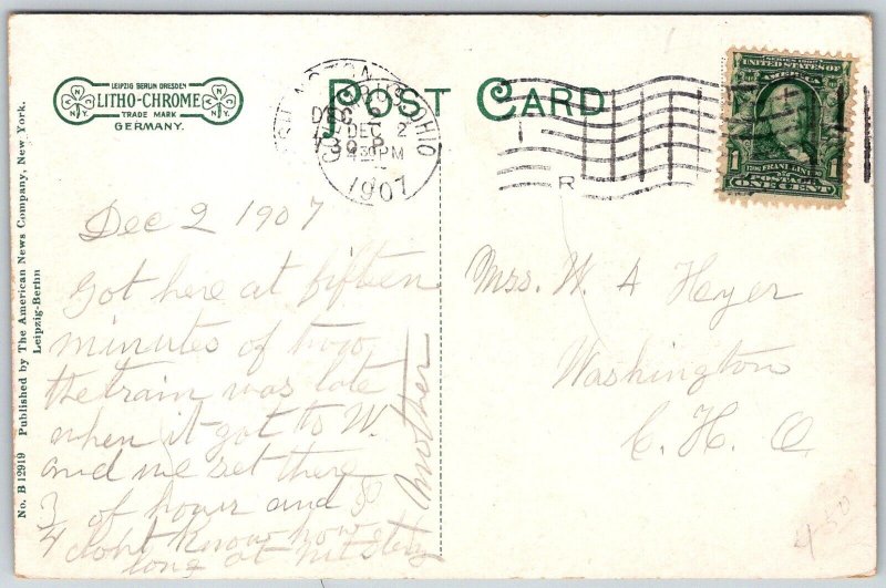 Columbus Ohio 1907 Postcard Rustic Bridge Indianola Park