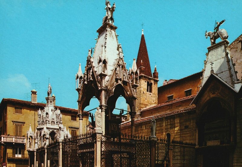 Postcard The Scaligeri Graves Tombs Historical Funerary Monuments Verona Italy