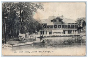 1908 Boat House Lincoln Park Boat Chicago Illinois IL Posted Vintage Postcard