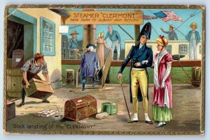 Steamer Clermont Dock Landing Of The Clermont Hudson Fulton Celebration Postcard