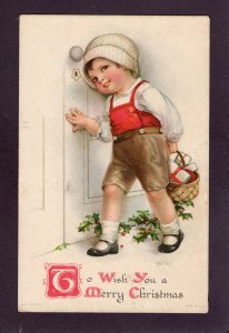 Antique Xmas postcard To Wish You a Merry.. Ellen Clapsaddle - Wolf mfg