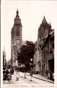 Vtg Coutances France Eglise Saint Pierre RPPC Real Photo Postcard