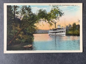 In The Outlet Chautauqua Lake NY Litho Postcard H2184082912