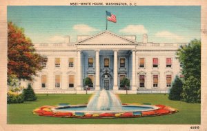 Vintage Postcard White House Home Of Presidents From John Adams Washington DC