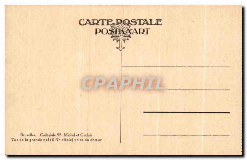 Old Postcard Brussels Collegiate Ss Michel Gudule External view