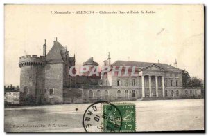 Old Postcard Alencon Chateau des Ducs and Palais de Justice