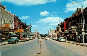 First Ave on Highway 10 looking north Jamestown ND 1960s Vintage PC
