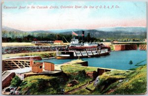 1910's Extortion Both In The Cascade Locks Columbia River Oregon Posted Postcard