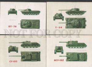 120091 Soviet TANK Collection of 16 Original old postcards