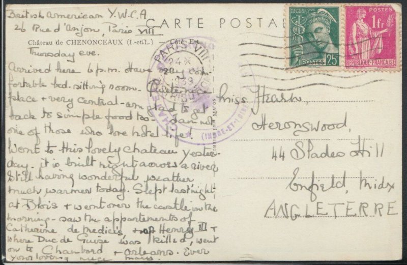 France Postcard - Chateau De Chenonceaux    RS10266