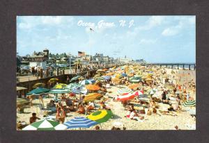 NJ Ocean City Beach Hotels Boardwalk Bathers Umbrella New Jersey Postcard