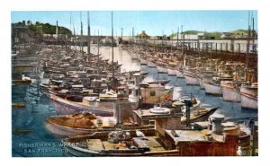 Fishing Boats in the Harbor at San Franciscos Fishermans Wharf Boat Postcard