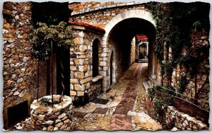 Eze-Village - La Chevre D'Or France Hotel Entrance Bricks Gate Postcard