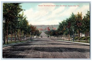 Kansas City Missouri Postcard Benton Boulevard South 31st Street c1910 Vintage