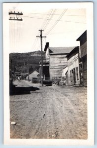 Lead South Dakota SD Postcard RPPC Photo Dirt Road Saint Club Houses c1910's