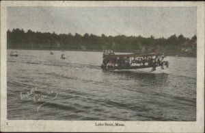 Lake Boon MA Boating Small Steamer c1910 Postcard