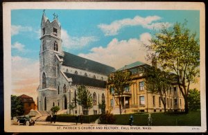 Vintage Postcard 1912 St. Patrick's Church & Rectory, Fall River, Massachusetts