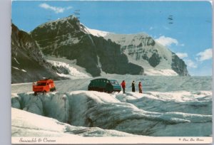 Snowmobile & Crevasse, Athabasca Glacier, Jasper, 1970 Don Harmon Postcard