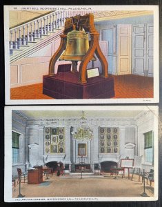 Vintage Postcard Set of 4 Images of Historic Philadelphia
