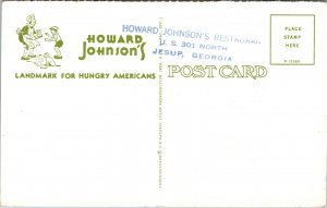 VINTAGE POSTCARD THE HOWARD JOHNSON RESTAURANT ON U.S 301 AT JESUP GEORGIA 1960s