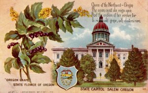 OR - State Flower & Capitol. Oregon Grape & Salem