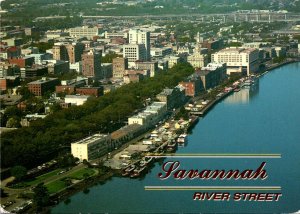 Georgia Savannah River Street Aerial View