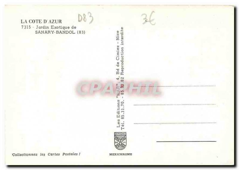 Modern Postcard The French Riviera Exotic Garden Sanary Bandol