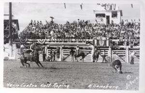 Vern Castro Calf Roping Rodeo Ellensburg WA Cowboy Roper Real Photo Postcard E20