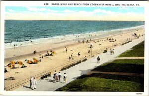 Postcard BOARDWALK SCENE Virginia Beach Virginia VA AM1260